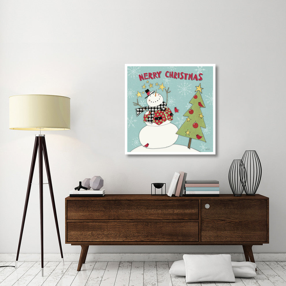 "Snowman Sentiments IV" Digital Paper Print by Anne Tavoletti, 38"x38"