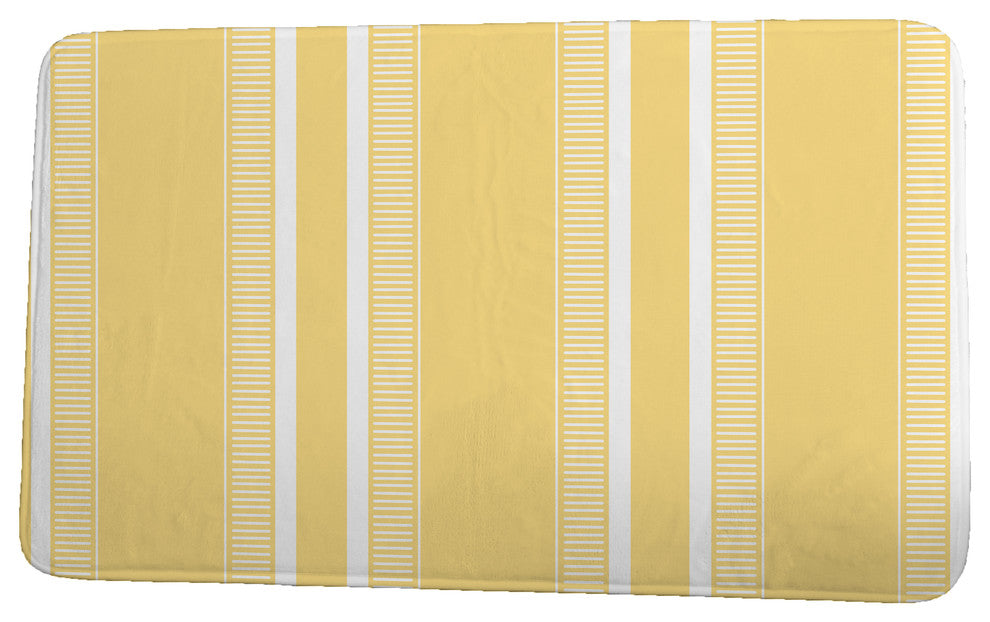 Upscale Getaway Dashing Stripe Stripe Print Bath Mat, Yellow, 21"x34"