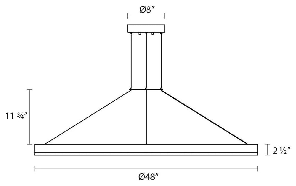 Sonneman 2318 Corona 48\" LED Pendant - Bright Satin Aluminum