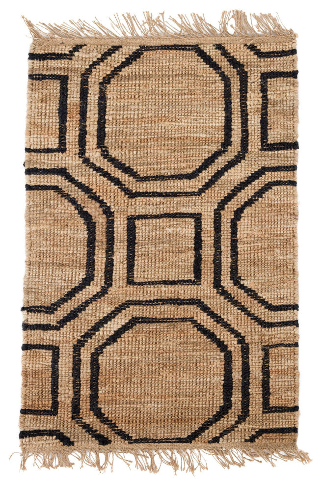 Dash & Albert Hexile Hand Knotted Jute Rug, Natural, Runner-2'6" x 8'