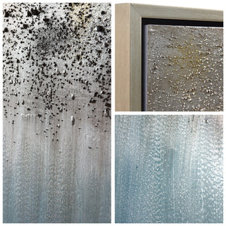Blue Shadow Abstract Textured Metallic Hand Painted Wall Art by Martin Edwards