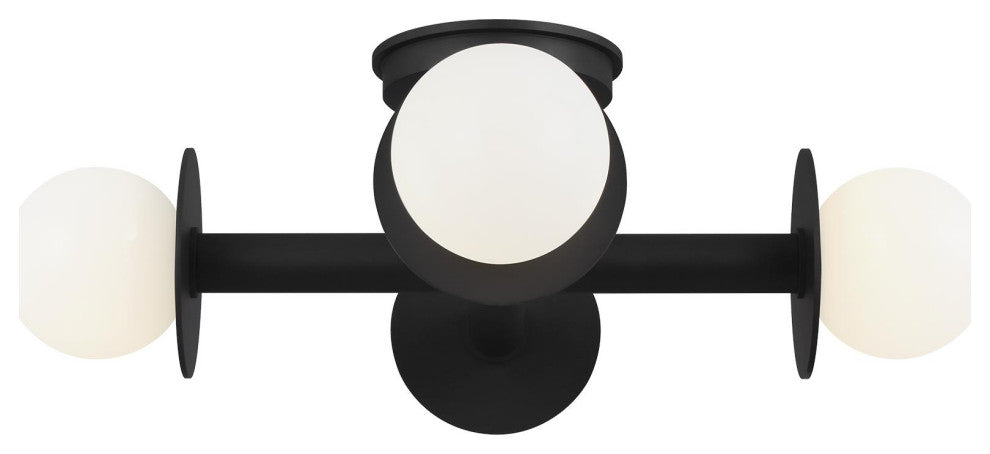 Kelly by Kelly Wearstler 4-Light Nodes Semi-Flush Mount, Midnight Black