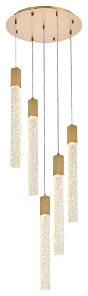 Elegant Lighting 2067D20 Weston 5 Light 20"W LED Crystal Multi - Chrome