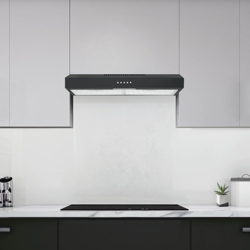 Ancona 24" 110 CFM Convertible Under Cabinet Range Hood, Matte Black