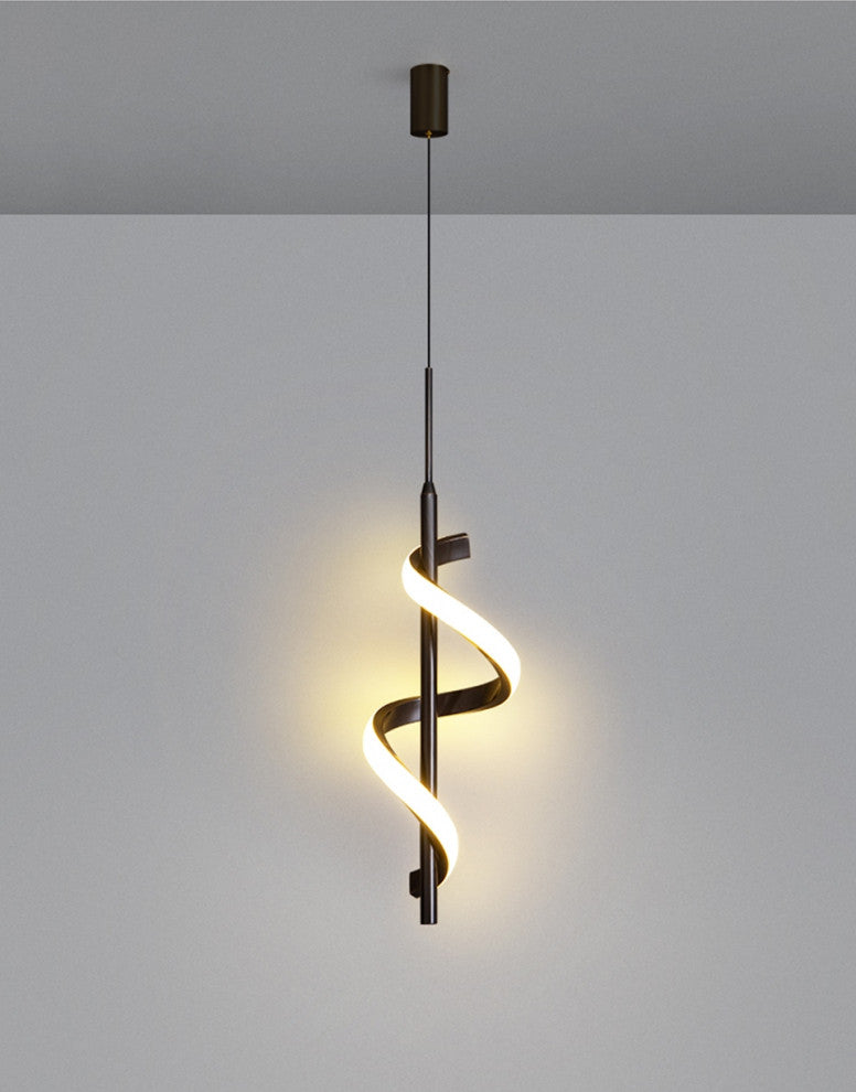 MIRODEMIÂ® Tovo San Giacomo | Ribbon Design Chandelier for Bedroom, Black, A, Cool Light