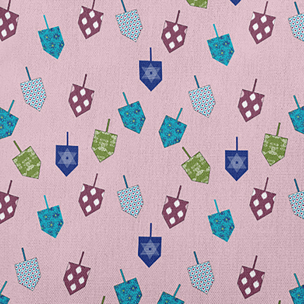 Dreidel Pattern Accent Pillow, Light Pink, 20"x20"