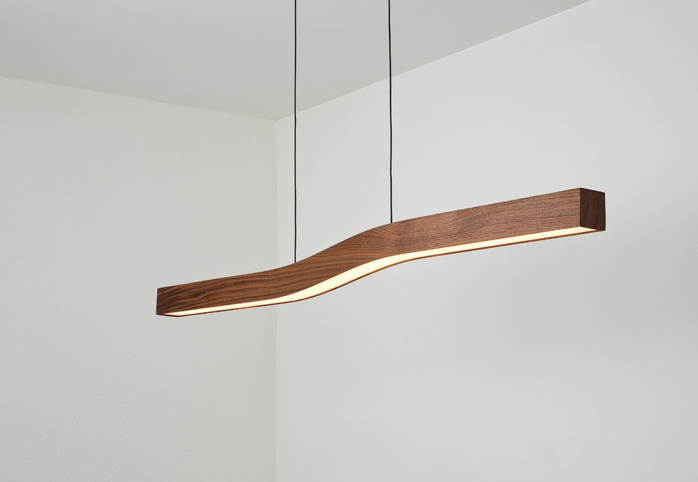 Camur LED Linear Pendant, Dark Stained Walnut