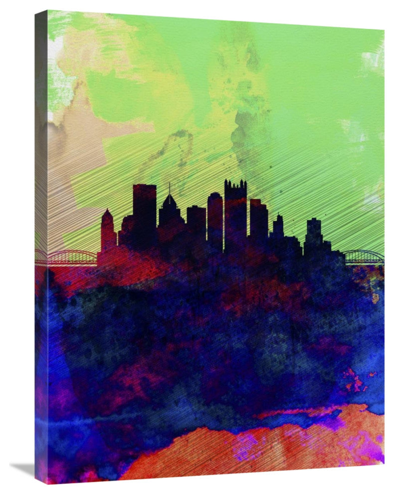 "Pittsburgh Watercolor Skyline" Fine Art Print