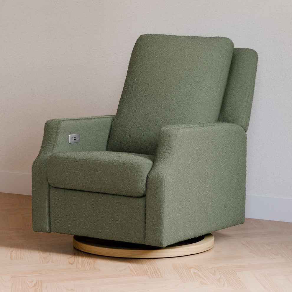 Crewe Electronic Recliner and Swivel Glider, Olive Boucle
