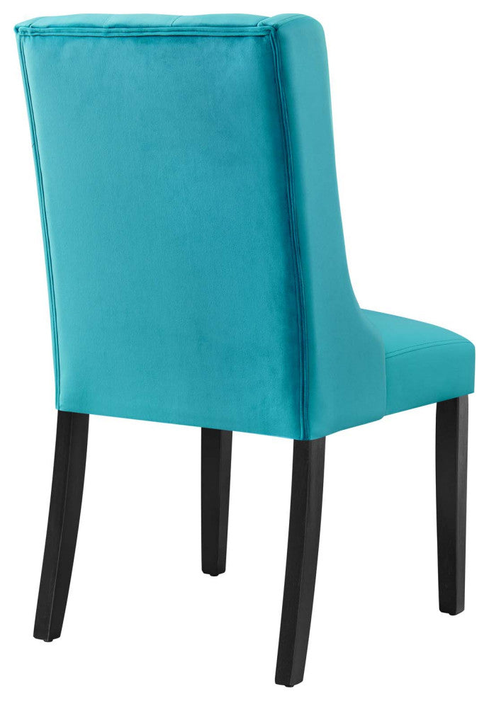 Baronet Performance Velvet Dining Chairs, Set of 2, Blue
