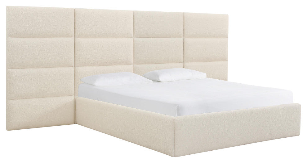 Eliana Cream Boucle Queen Wings (Set of 2) - Cream