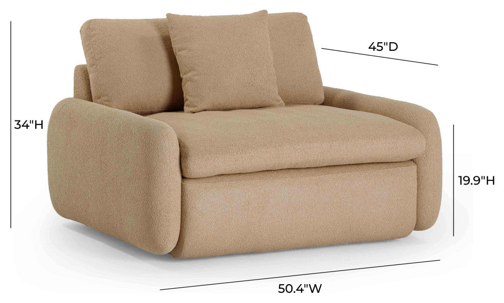 Rachelle Boucle Lounge Chair, Tan