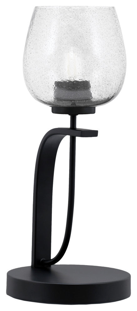 Cavella 1 Light Accent Lamp, Matte Black Finish, 6" Smoke Bubble Glass