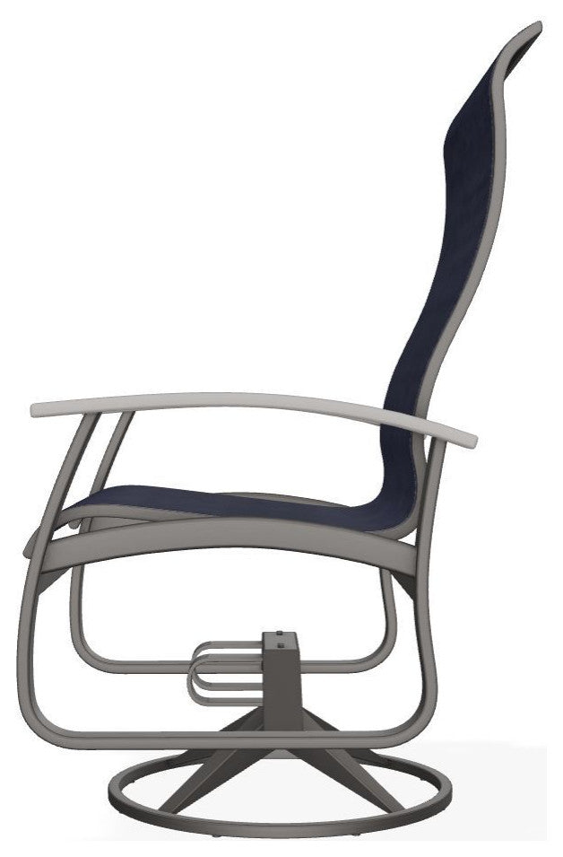 Belle Isle Sling Outdoor Swivel Rocker, Collect Indigo/Warm Gray