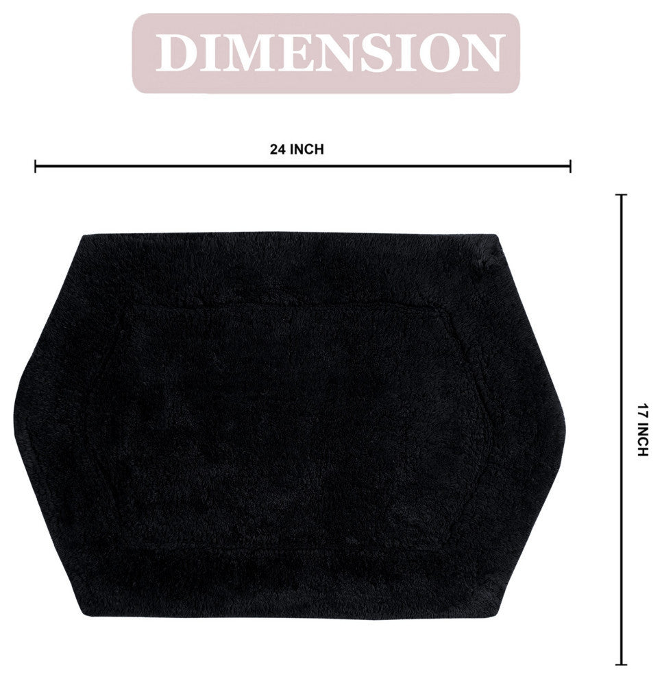 Waterford Bath Rug, 17"x24", Black