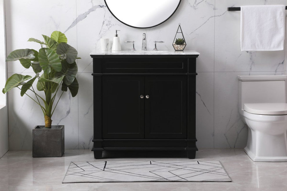 Elegant VF50036BK 36" Single Bathroom Vanity Set, Black