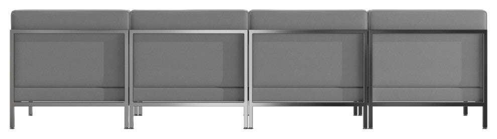 HERCULES Imagination Series LeatherSoft Lounge Set, 4 Pieces, Gray