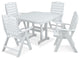 Polywood Nautical 5-Piece Dining Set, White