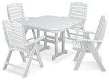 Polywood Nautical 5-Piece Dining Set, White
