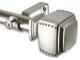 Studded 1" Curtain Rod, Black, Satin Nickel, 120"-170"