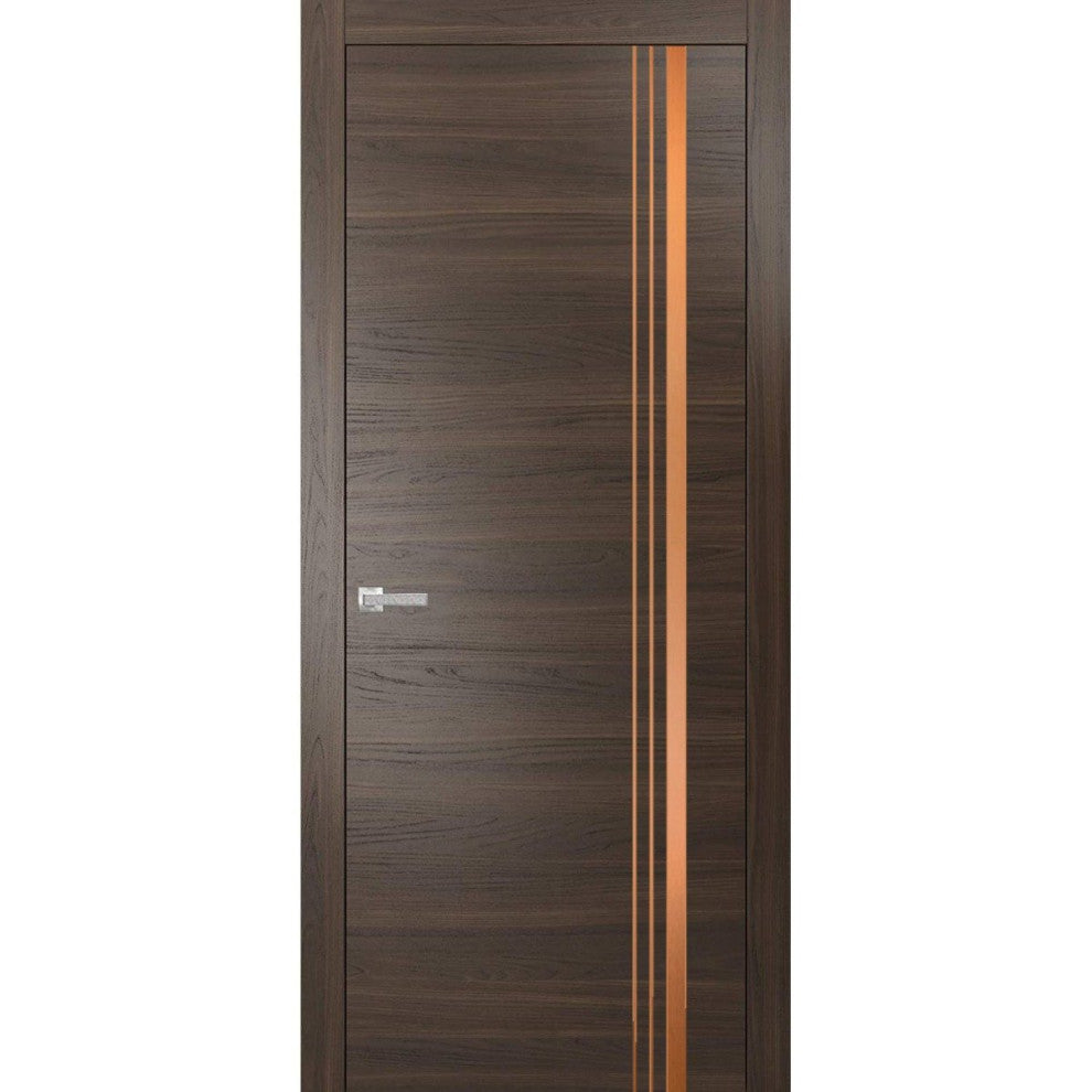 Solid French Door 24 x 96 | Planum 1010 Chocolate Ash with| Bathroom