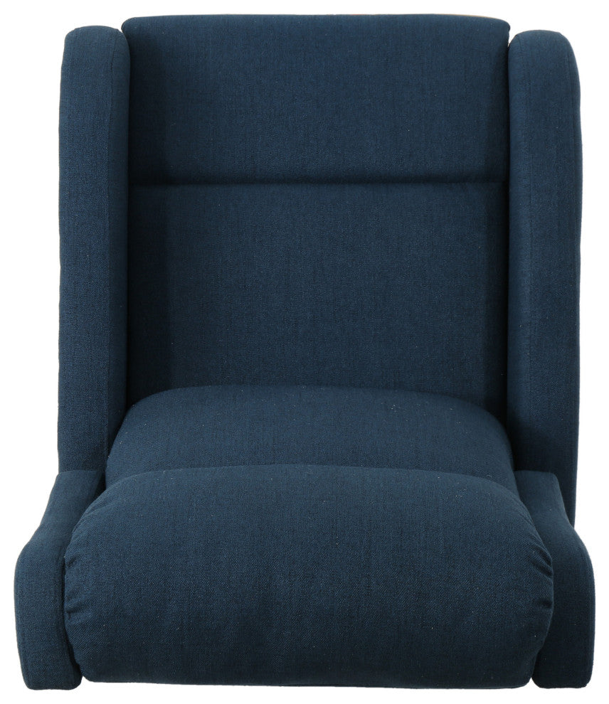 GDF Studio Ava Fabric Rocking Recliner, Navy Blue/Black