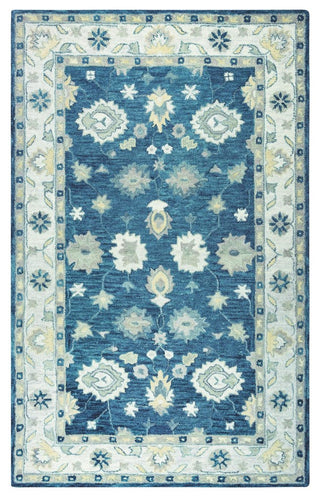 Rizzy Home Leone LO9993 Blue Traditional Motifs Area Rug, Rectangular 5'x8'