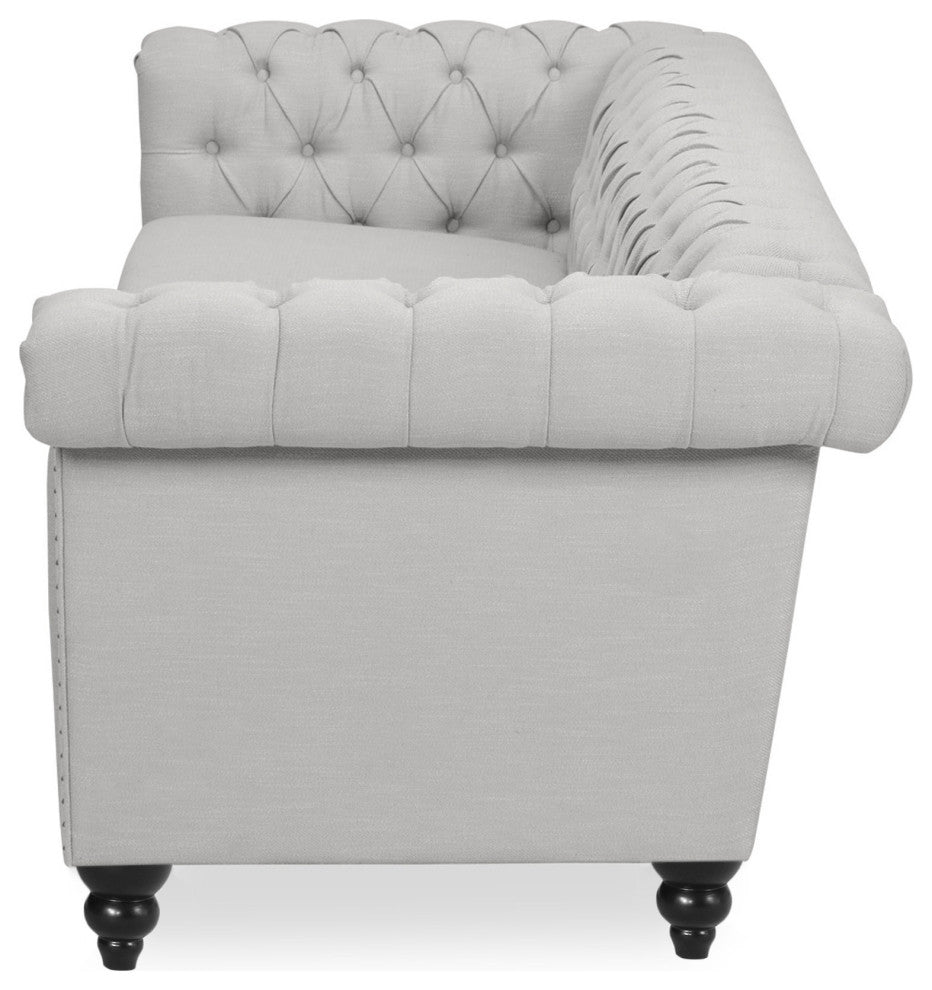 Spencer Tufted Chesterfield Fabric 3 Seater Sofa