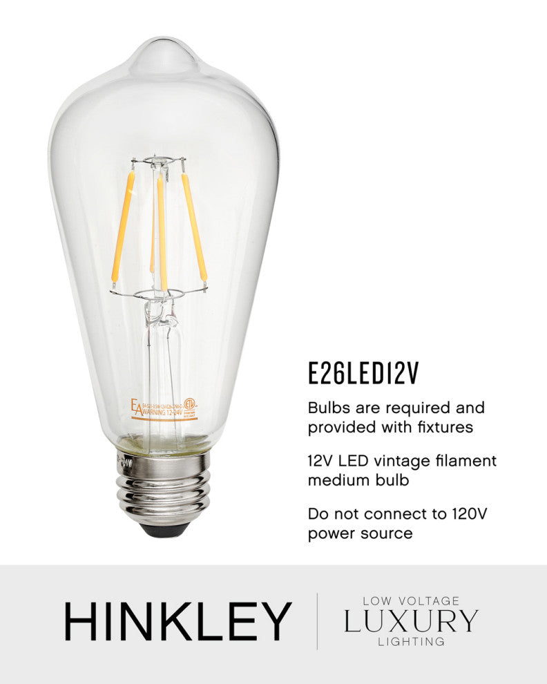 Hinkley Lighting 2687-LV Lakehouse 12v 3.5w 19" Tall Open Air 12v - Black