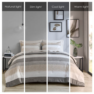 Madison Park Essentials Jaxon Stripe Comforter Set With Bed Sheets