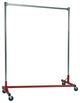 Z-Rack - Heavy Duty 60" Long Base Single Rail w/ 60" Uprights, Red, Modern