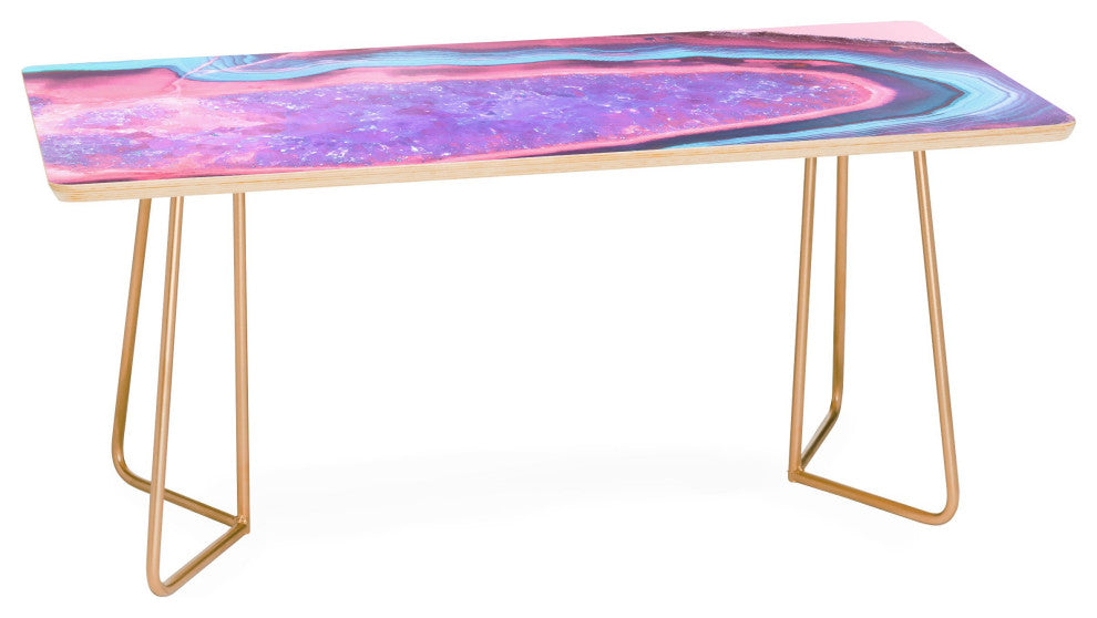 Emanuela Carratoni Serenity and Rose Agate, Amethyst Crystals Coffee Table