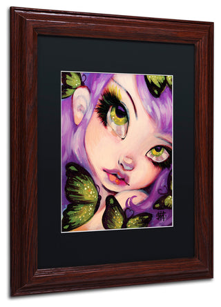 Natasha Wescoat 'Green Eyed Violet' Art, Wood Frame, Black Mat, 11x14
