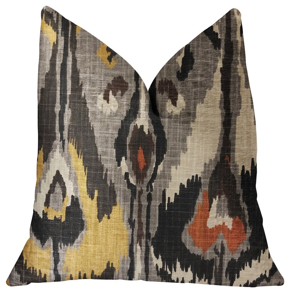 Tigerlily Gray Luxury Throw Pillow, 12"x20"