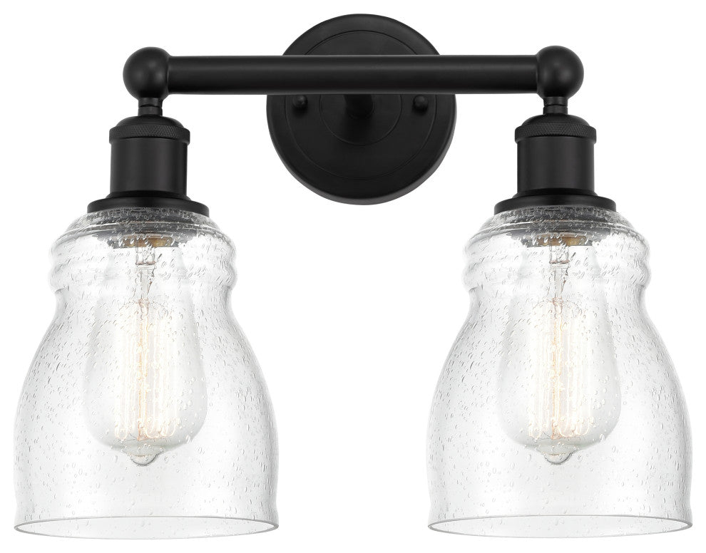 Innovations 616-2W-BK-G394 Ellery 2 Light Bath Vanity Light, Matte Black