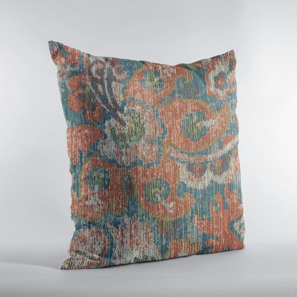 Plutus Multi-Color Unique Damask Luxury Throw Pillow, 24"x24"