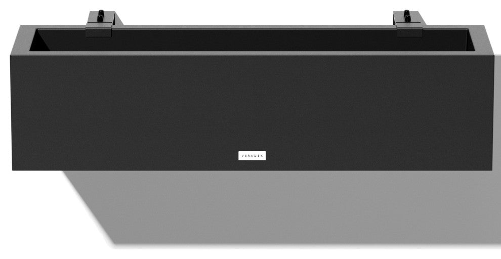 Block Series Trough 36" Planter With Bracket, Black, 9"h X 9"w X 36"l, 1 Pack