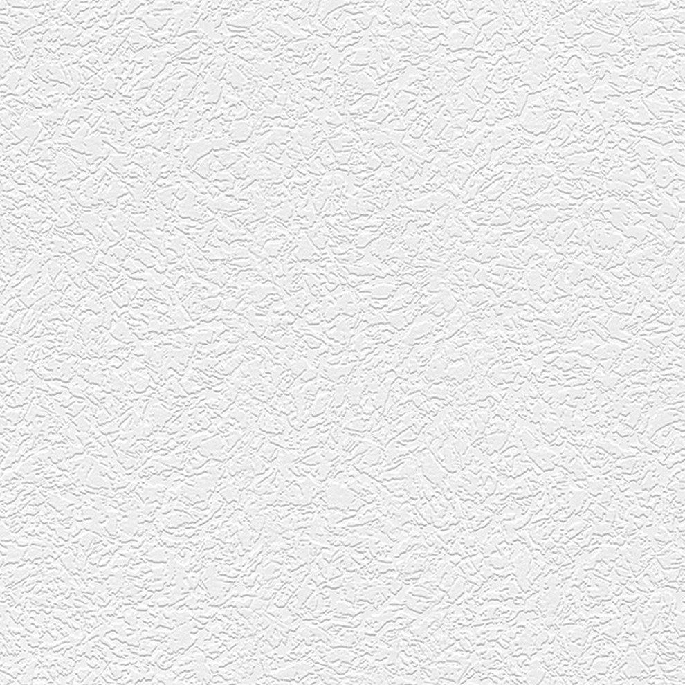 Architectural, Texture Geometric Paintable Pre-Pasted White Wallpaper Roll