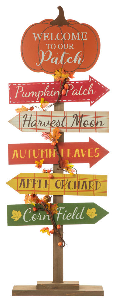 42.5"H Fall Wooden Pumpkin Patch Porch Sign