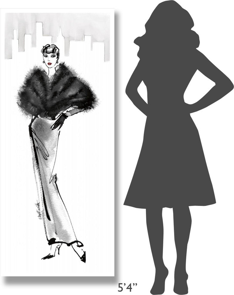 "Fifties Fashion I with Red" Digital Paper Print by Anne Tavoletti, 26"x62"