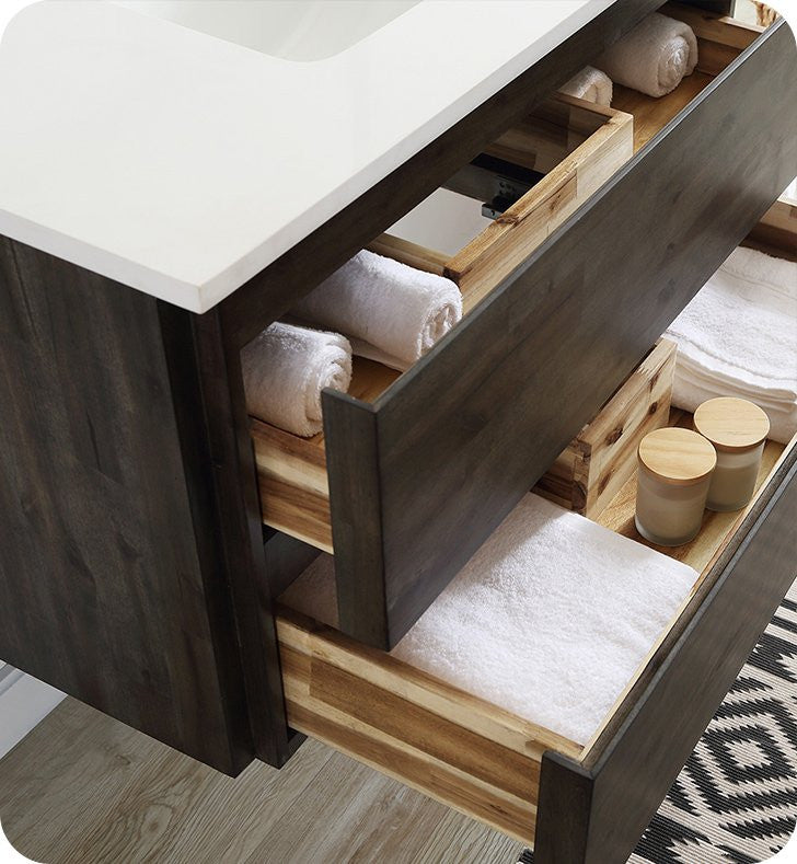 Formosa Wall Hung Double Sink Modern Bathroom Cabinet, 58"