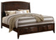 Benzara BM171697 Wooden C.King Bed With 3D Design on Front Board, Oak