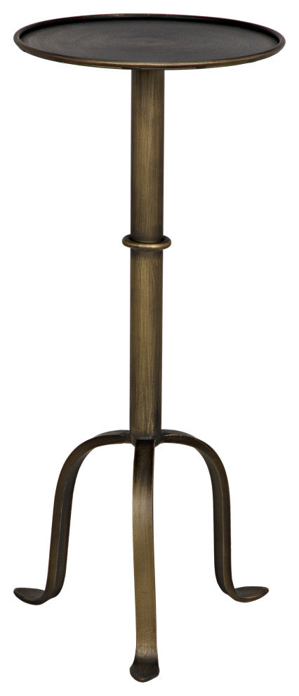 Tini Side Table, Metal With Aged Brass Finish