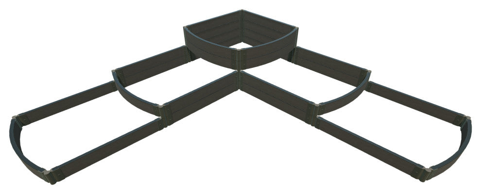 Weathered Wood Raised Garden Bed Split Waterfall Tri-Level 12'x12'x22", 2"