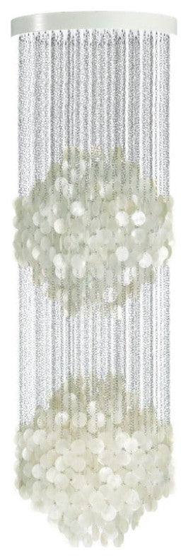 Fun Capiz Shell Chandelier Lighting, 3 Balls, D 23.6"³ X H 113.8"³
