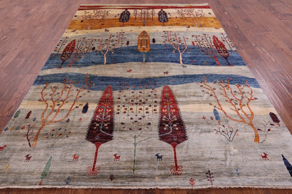 6' 10" X 9' 8" Tribal Persian Gabbeh Handmade Rug Q5259