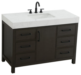 Home Living 48" Single Bathroom Vanity, Mocha Brown