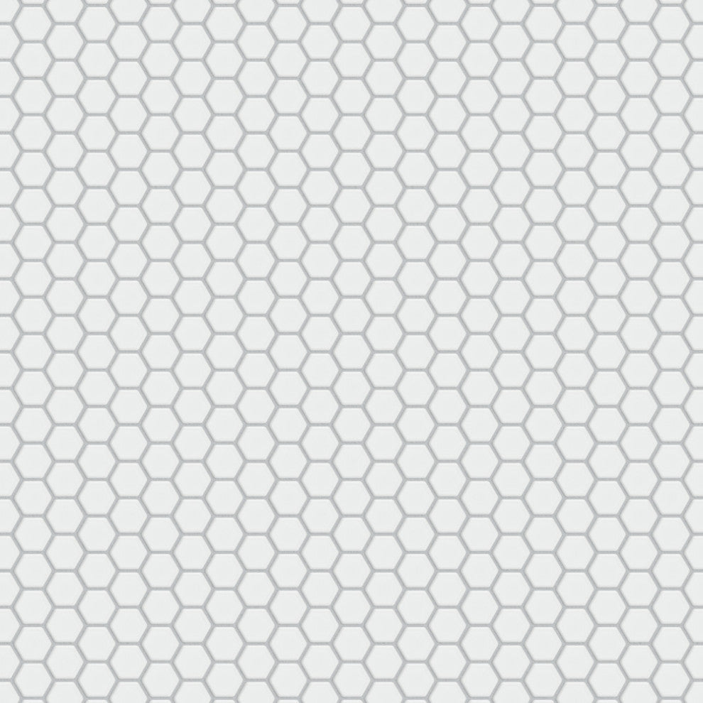 Colmena Hex Porcelain Floor and Wall Mosaic Tile, Matte White