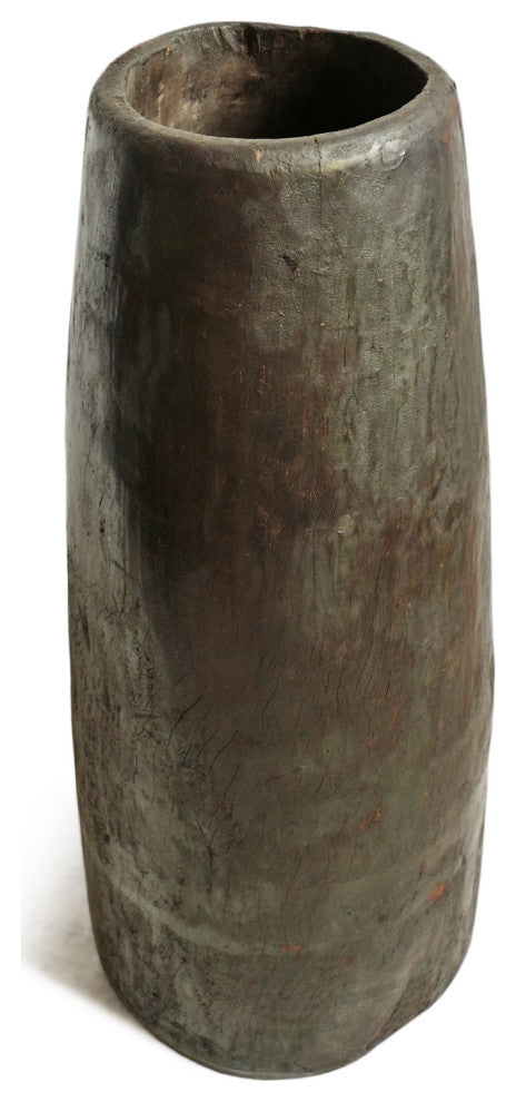 Consigned Old Naga Tall Wood Pot 3