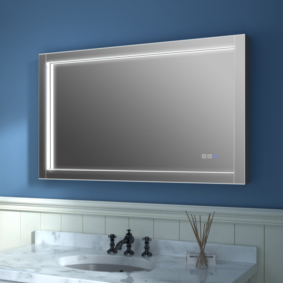 ExBrite LED Lighted Bathroom Mirror with Defog and Stepless Dimming, 4